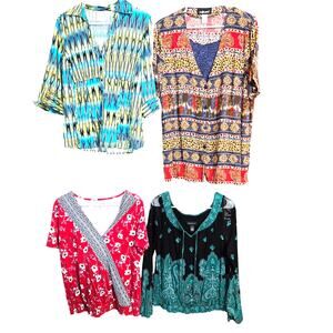 Women's Large 12 14 Tops Shirts Blouses Wholesale Bulk Lot of 4 L